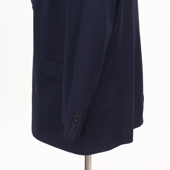 Chiarelli 46L Navy Solid 2-Button Sport Coat Blazer Jacket B893 - Picture 6 of 11